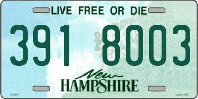 NH license plate 3918003