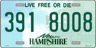 NH license plate 3918008