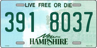 NH license plate 3918037