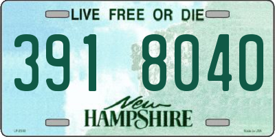 NH license plate 3918040