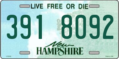 NH license plate 3918092