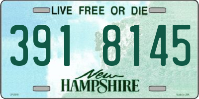 NH license plate 3918145