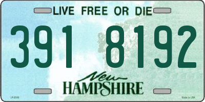 NH license plate 3918192