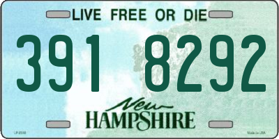 NH license plate 3918292
