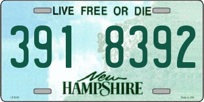 NH license plate 3918392
