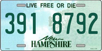 NH license plate 3918792