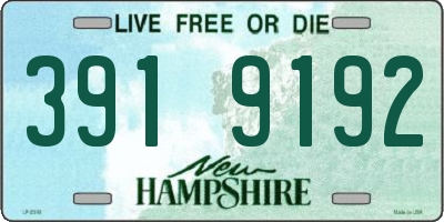 NH license plate 3919192