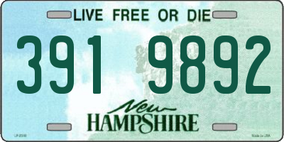 NH license plate 3919892