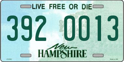 NH license plate 3920013