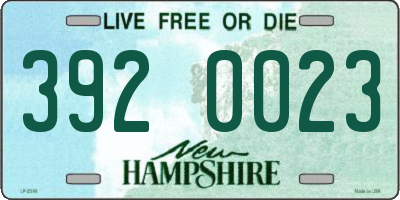 NH license plate 3920023