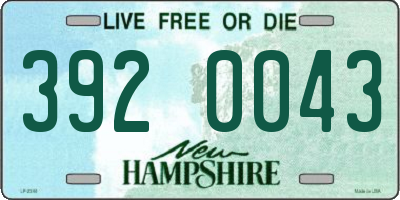 NH license plate 3920043