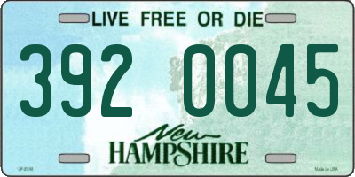 NH license plate 3920045