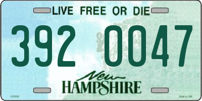 NH license plate 3920047