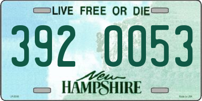 NH license plate 3920053