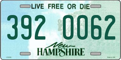 NH license plate 3920062