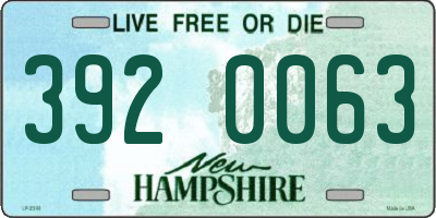 NH license plate 3920063