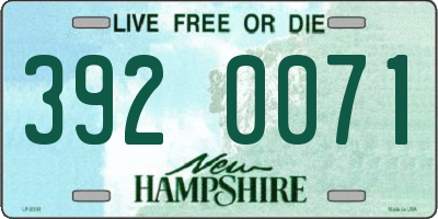 NH license plate 3920071