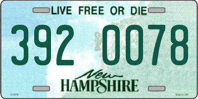 NH license plate 3920078