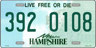 NH license plate 3920108