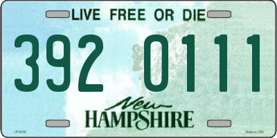 NH license plate 3920111