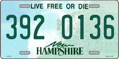 NH license plate 3920136