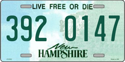 NH license plate 3920147