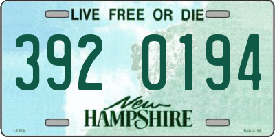 NH license plate 3920194