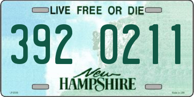 NH license plate 3920211