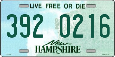 NH license plate 3920216