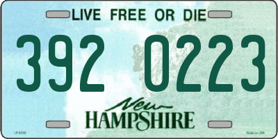 NH license plate 3920223
