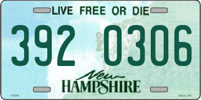 NH license plate 3920306