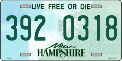 NH license plate 3920318