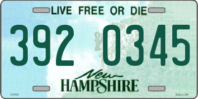 NH license plate 3920345