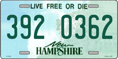 NH license plate 3920362