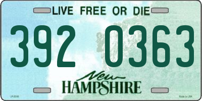 NH license plate 3920363