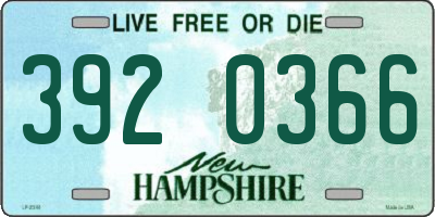 NH license plate 3920366