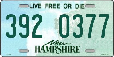 NH license plate 3920377