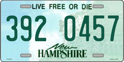 NH license plate 3920457