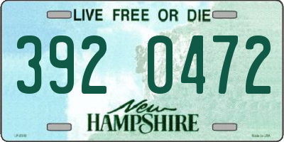 NH license plate 3920472