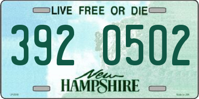 NH license plate 3920502