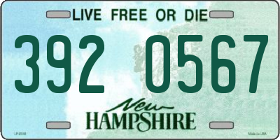 NH license plate 3920567