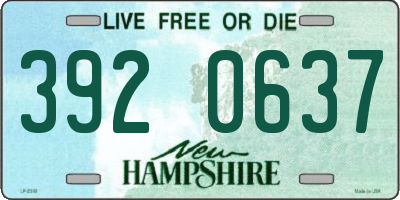 NH license plate 3920637