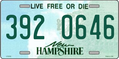 NH license plate 3920646