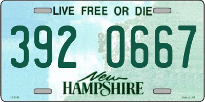 NH license plate 3920667