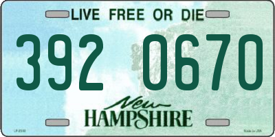 NH license plate 3920670