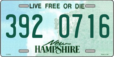 NH license plate 3920716
