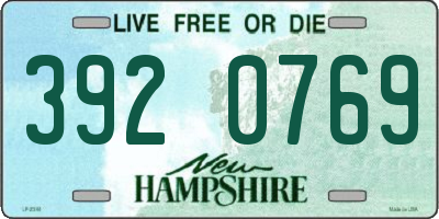 NH license plate 3920769