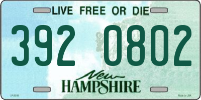NH license plate 3920802