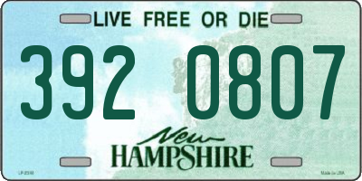 NH license plate 3920807