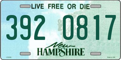 NH license plate 3920817
